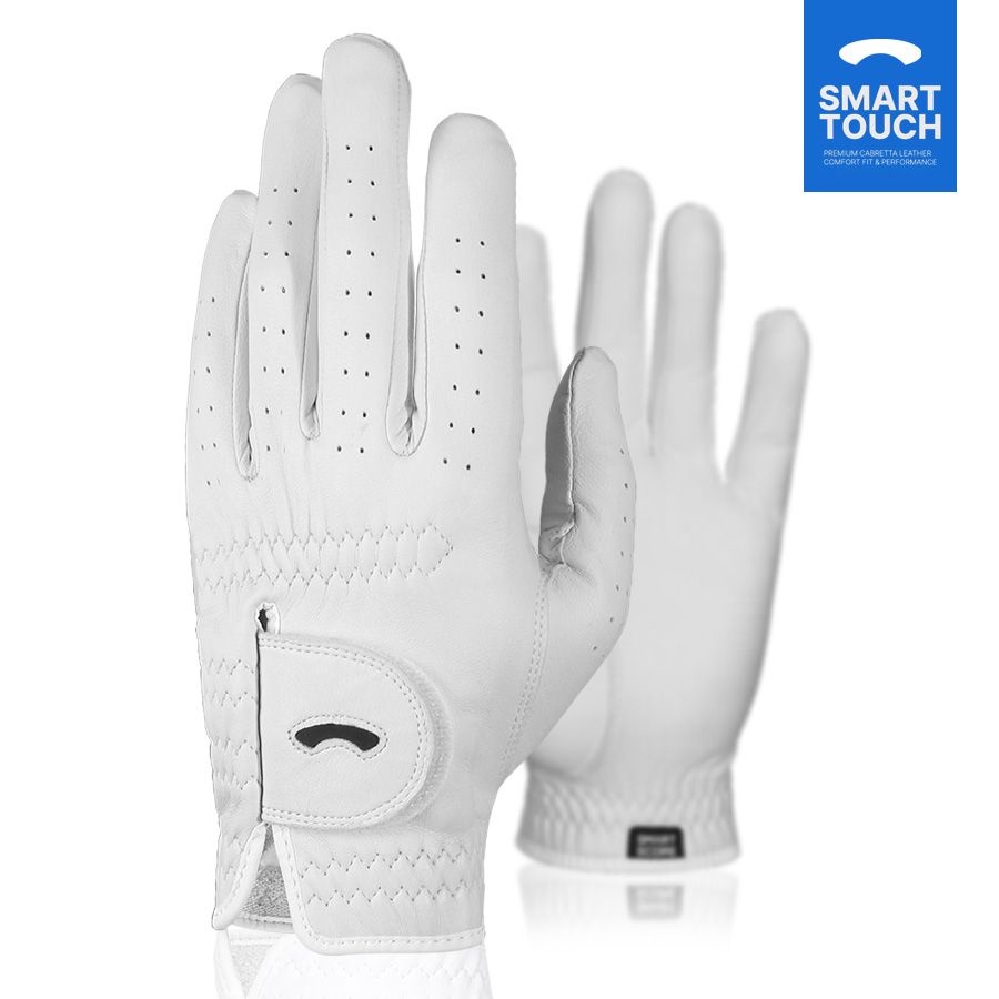 [아미스포츠]스마트스코어 PREMIUM CABRETTA 화이트/블랙 남성 한손 양피 골프장갑