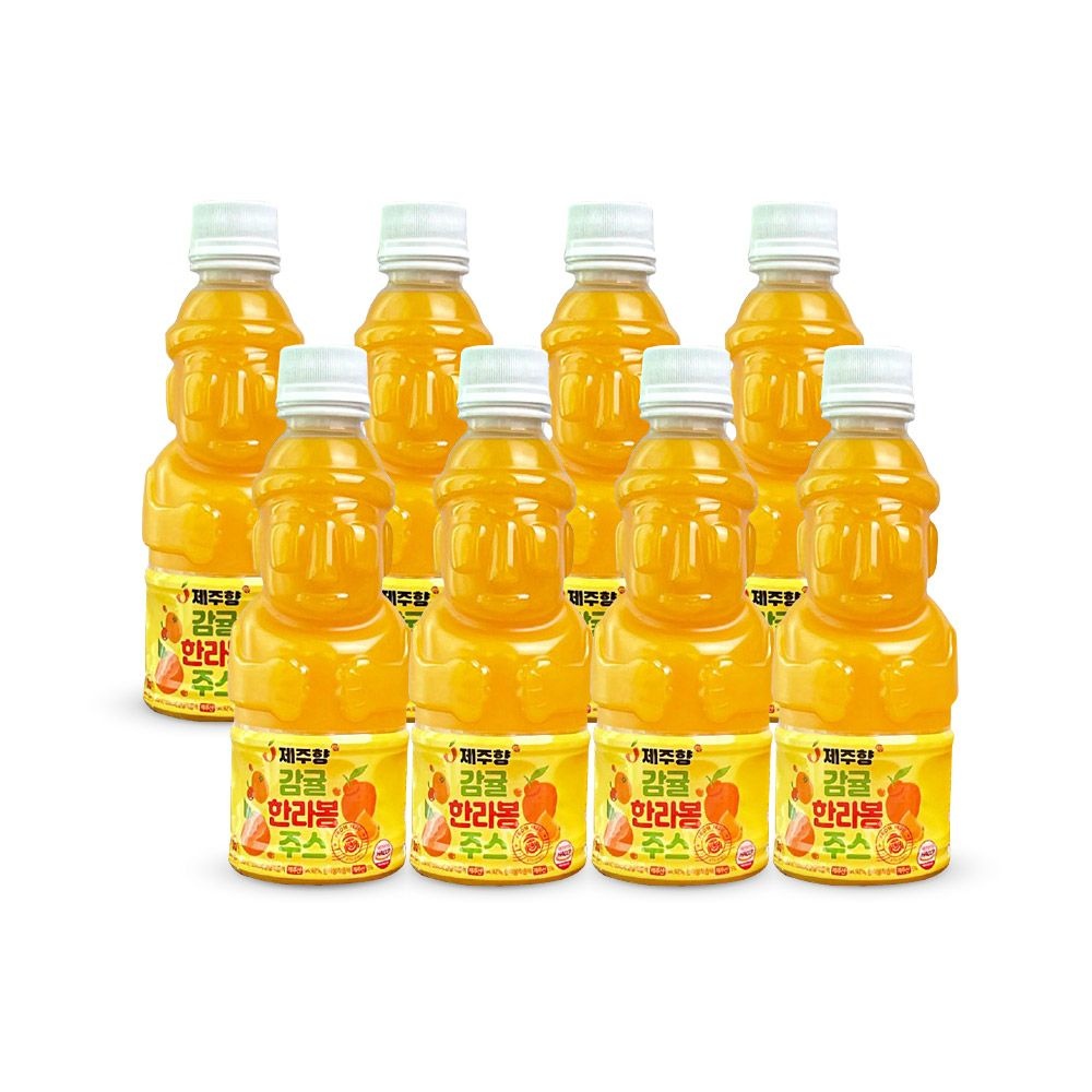 제주 감귤 한라봉 100% 착즙 주스 330ml 8병 무첨가 원액