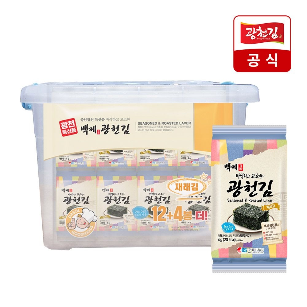 [광천김][광천김] 백제 재래 도시락김 32봉 + 리빙박스 100% 증정 (5천원상당) : 롯데ON