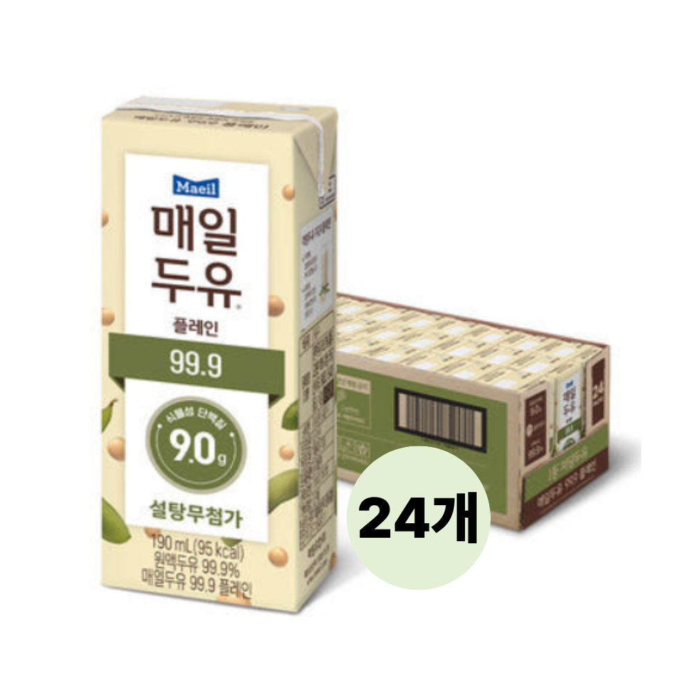 매일두유 99.9 플레인 저당두유 190ml 24팩