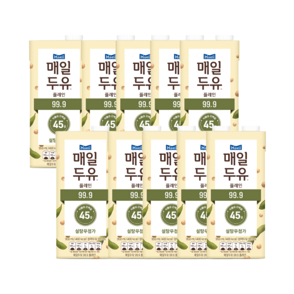 매일유업 매일두유 99.9 플레인 저당두유 950ml 10팩