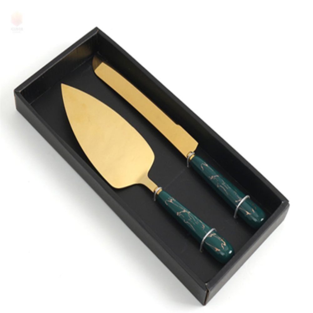 산프로컬렉션 케이크 나이프 그린 골드커트러리 센스있는집들이선물