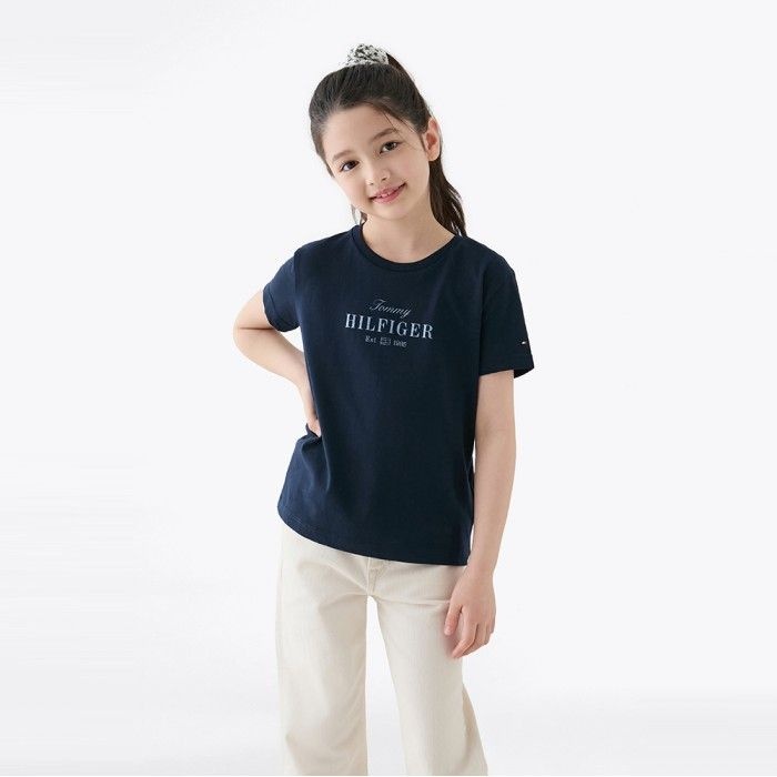 타미힐피거 키즈 [정상가:35,000원] [온라인단독] 빈티지 코튼 반팔 티셔츠 T42F1KKO290GT4C1G