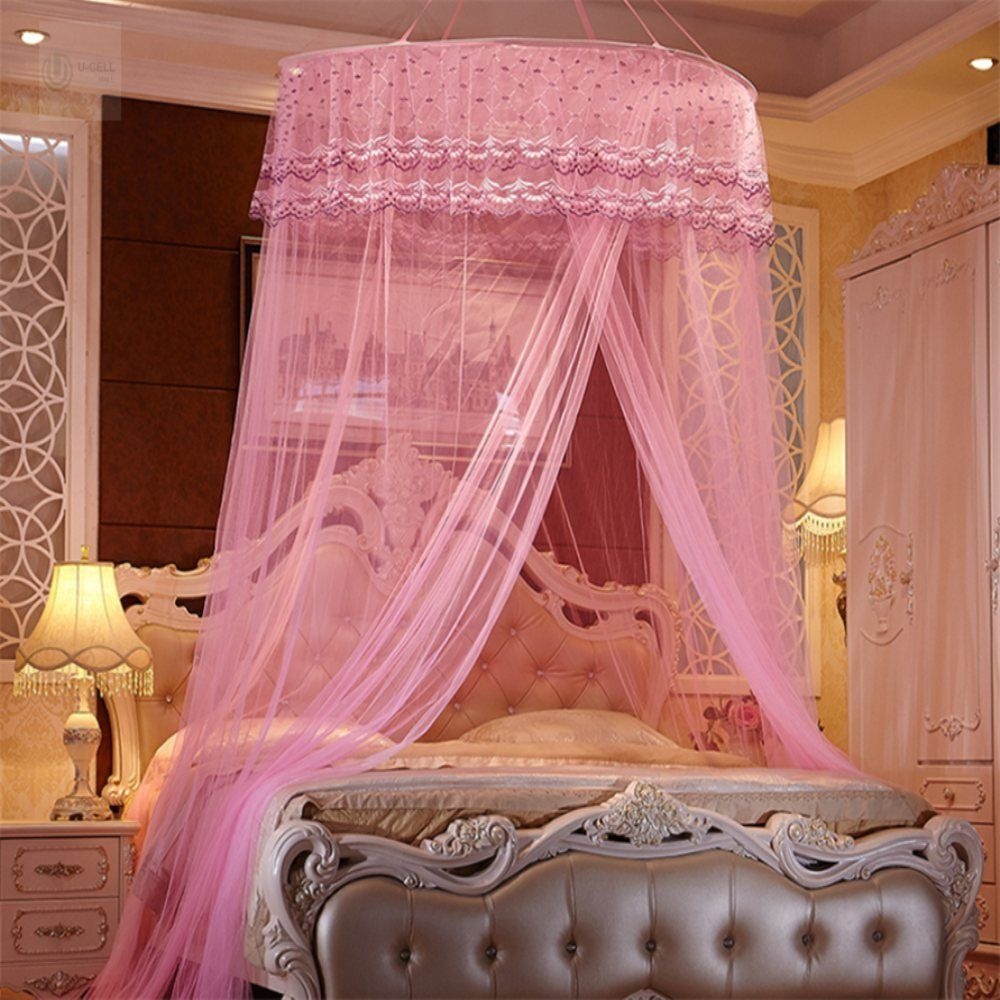 유쎌몰협력사 유쎌몰 하늘하늘 침대 캐노피 모기장(핑크) 침대모기장대형 텐트형모기장