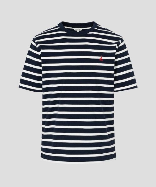 <매장정품> 빈폴 BEANPOLE MEN 싱글 스트라이프 반소매 티셔츠 - 네이비 BC6242C30R 655614