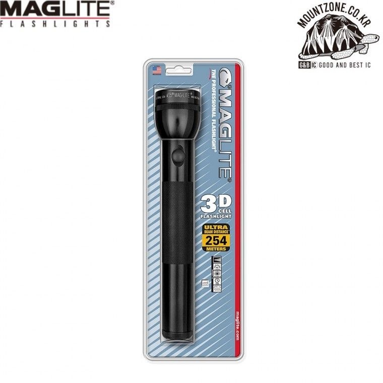 미국MAGLITE 313mm 강력후레쉬손전등45루멘조명 거리 254m블랙-3D016A