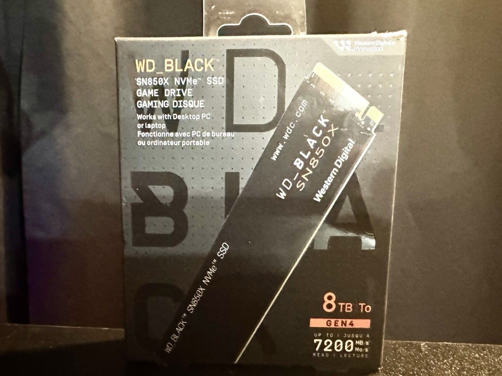 웨스턴 디지털 WD_블랙 SN850X 8TB NVMe PCIe Gen4 M.2 2280 SSD 솔리드 스테이트 드라이브[세금포함] [정품] 7200MB/s WDS800T2X0E-0