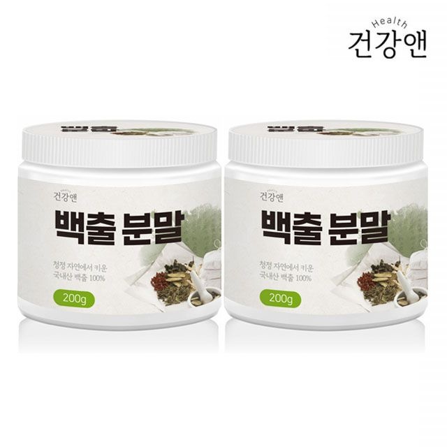 건강앤 백출가루 삽주 뿌리 가루 백출 분말 차 2통