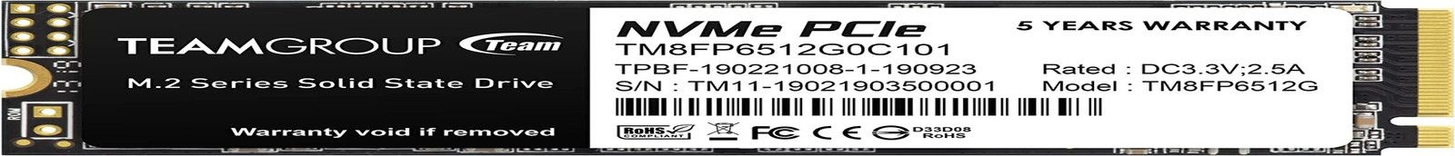 Team Group TEAMGROUP MP33 512GB SLC Cache 3DNAND TLC Nvme Pcie Gen3X4 M.2 2280 Internal SSD 솔리드 스테이트 드라이브[세금포함] [정품]
