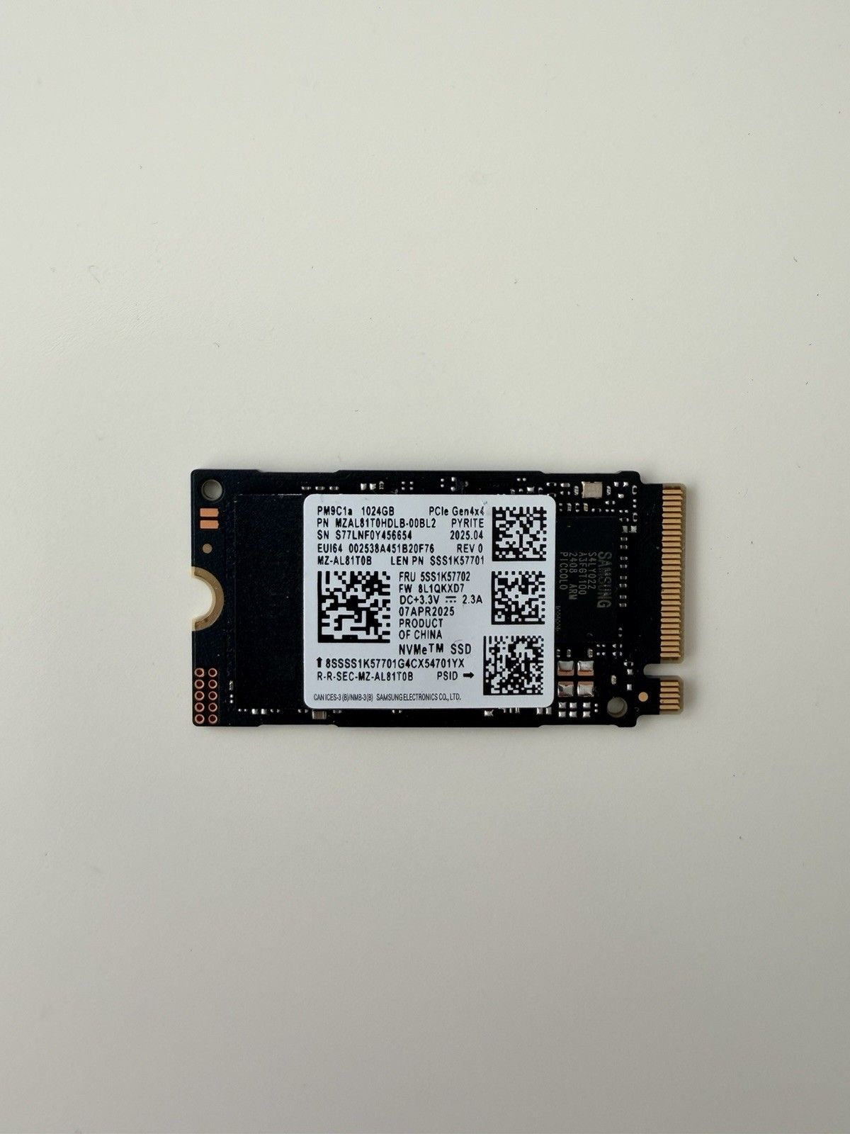 Samsung 삼성 SAMSUNG [세금포함] [정품] PM9C1a 1TB M.2 2242 NVMe PCIe Gen4x4 SSD 솔리드 스테이트 드라이브[세금포함] PM9B1 3394118 277788