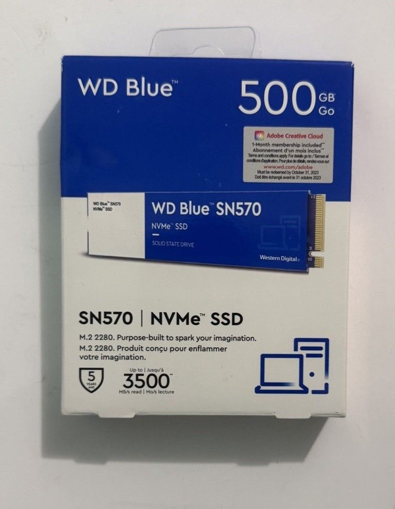 웨스턴 디지털 NEW WD 블루 SN570 WDBB9E5000ANC 500GB M.2 NVME PCIE GEN3 X4 SSD 솔리드 스테이트 드라이브[세금포함] [정품] 3500M