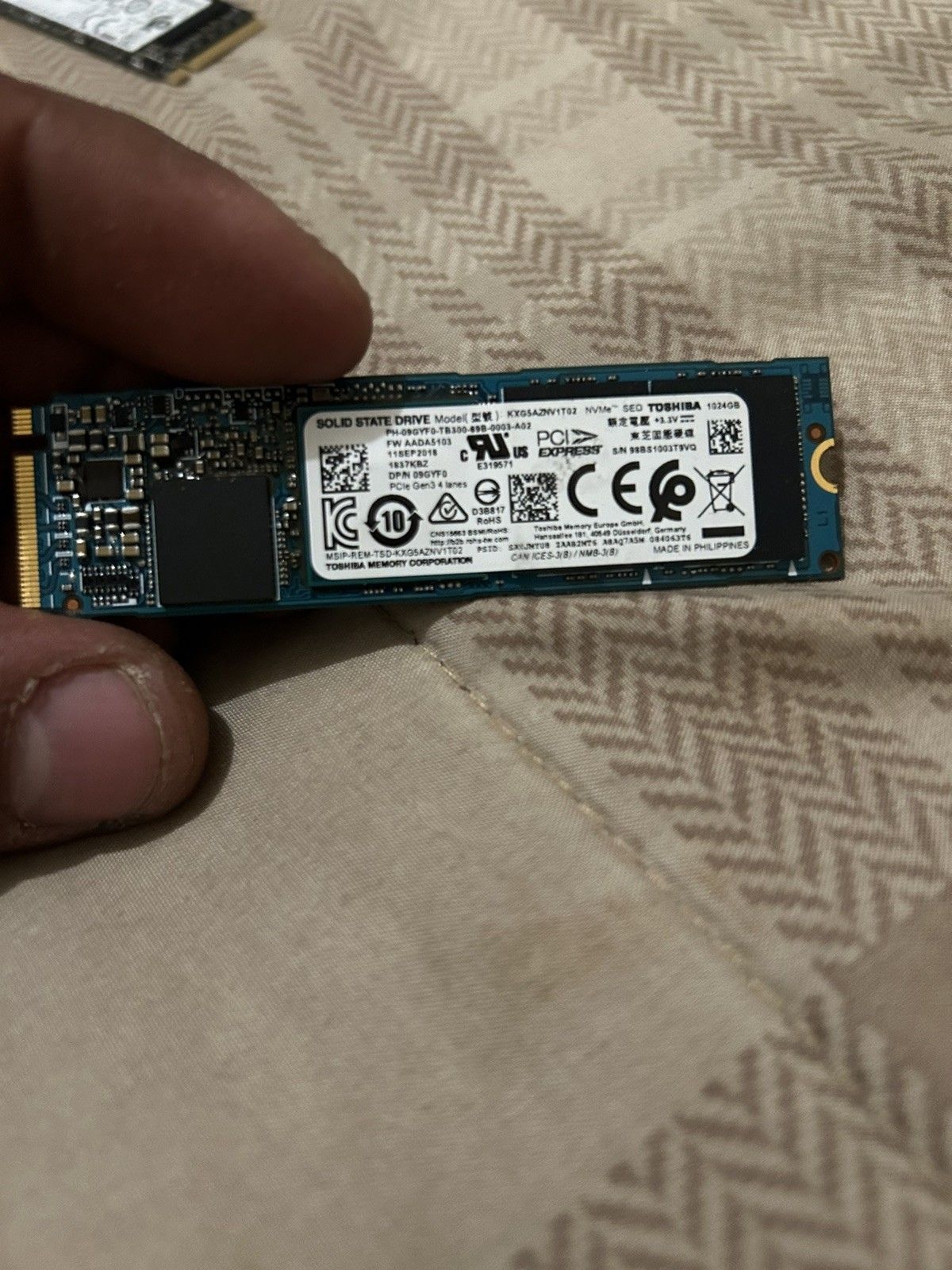 KIOXIA KXG80ZNV1T02 Kioxia 1TB M.2 2280 NVMe PCIe Gen4x4 SSD 솔리드 스테이트 드라이브[세금포함] [정품] DRIVE 3394527 377022270256