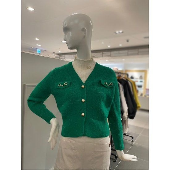 르니앤맥코이 르니앤맥코이 V넥 고리장식 가디건 (MM12CD770FJY)