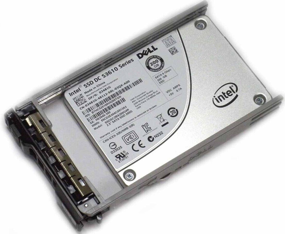 Dell Dell 3481G 03481G DELL DC S3610 시리즈 200GB 6Gb/s 2.5 MLC SATA SSD 솔리드 스테이트 드라이브[세금포함] [정품] [정품]SC2BX200G4R