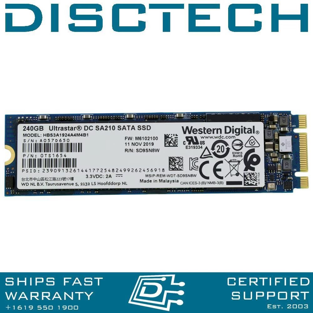 Western Digital 웨스턴 디지털 240GB M.2 2280 SATA HGST SA210 0TS1654 / 3A1924A4M4B1 WDS240G2G0B SSD 솔리드 스테이트 드라이브[세금포함] [정품] 3
