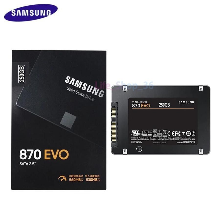 삼성 SAMSUNG [세금포함] [정품] SSD 솔리드 스테이트 드라이브[세금포함] 870 EVO 250GB 2.5 SATA III for Dell HP PC LAPTOP 랩탑