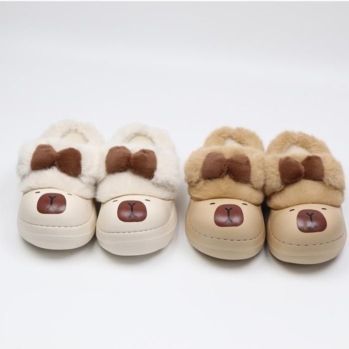 여성 슬리퍼 털 돌쥐 통굽