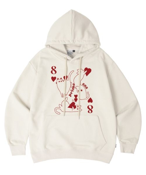 (매장정품) PRIMATE [기모NO기모] 8 OF HEARTS 오버핏 후드 티셔츠 9 COLORS 오버핏_후드_8_OF_HEARTS 225081