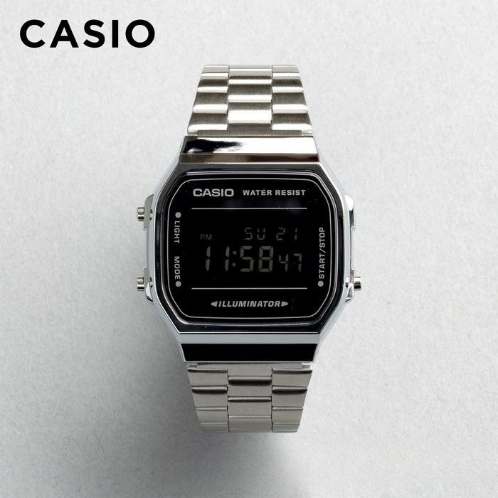 카시오 [해외] 카시오 CASIO 디지털 손목시계 빈티지 시리즈 A168WEM-1 실버 블랙