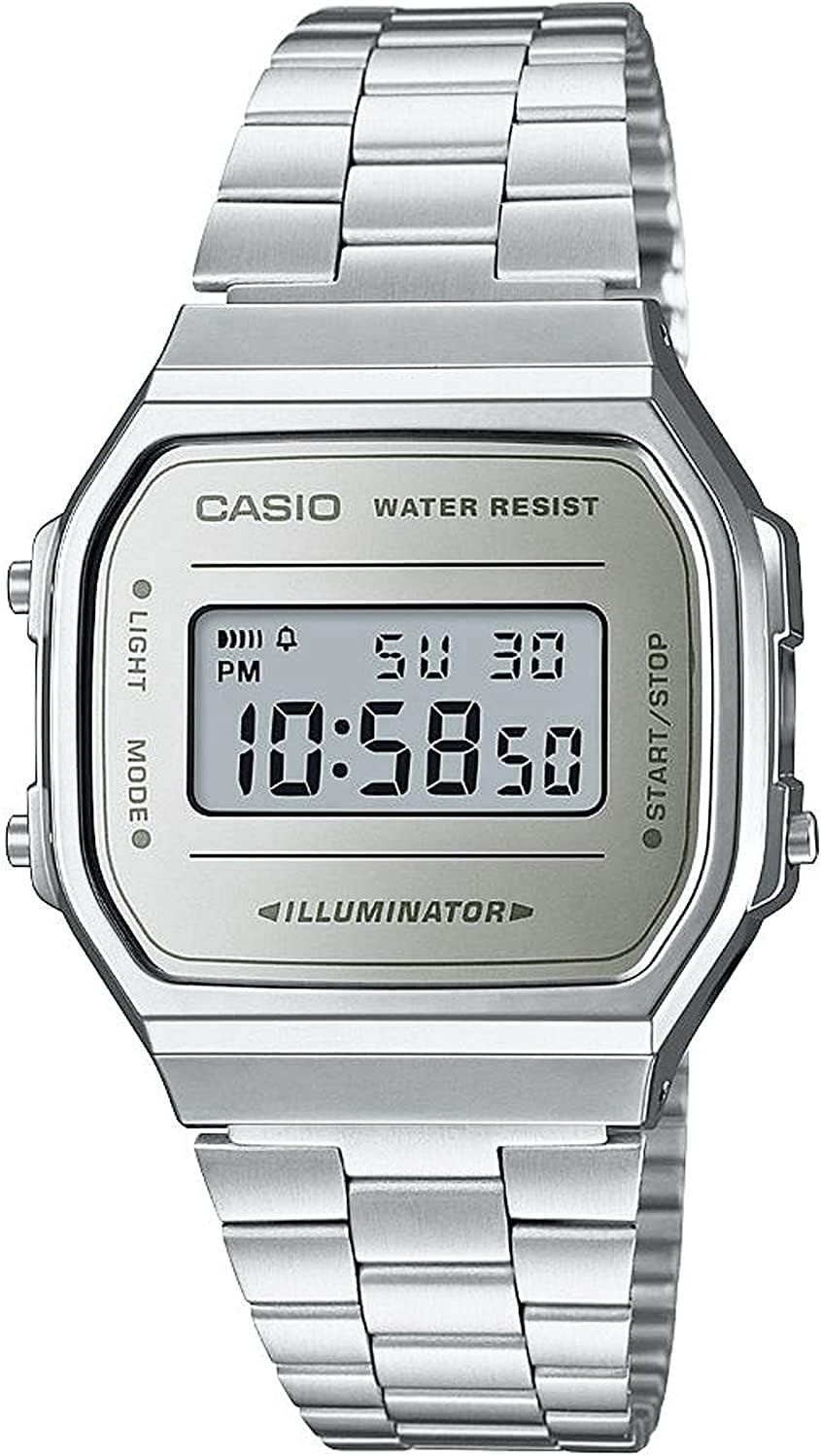 카시오 [해외] 카시오 CASIO 디지털 손목시계 빈티지 시리즈 메탈 실버 A168WEM-7