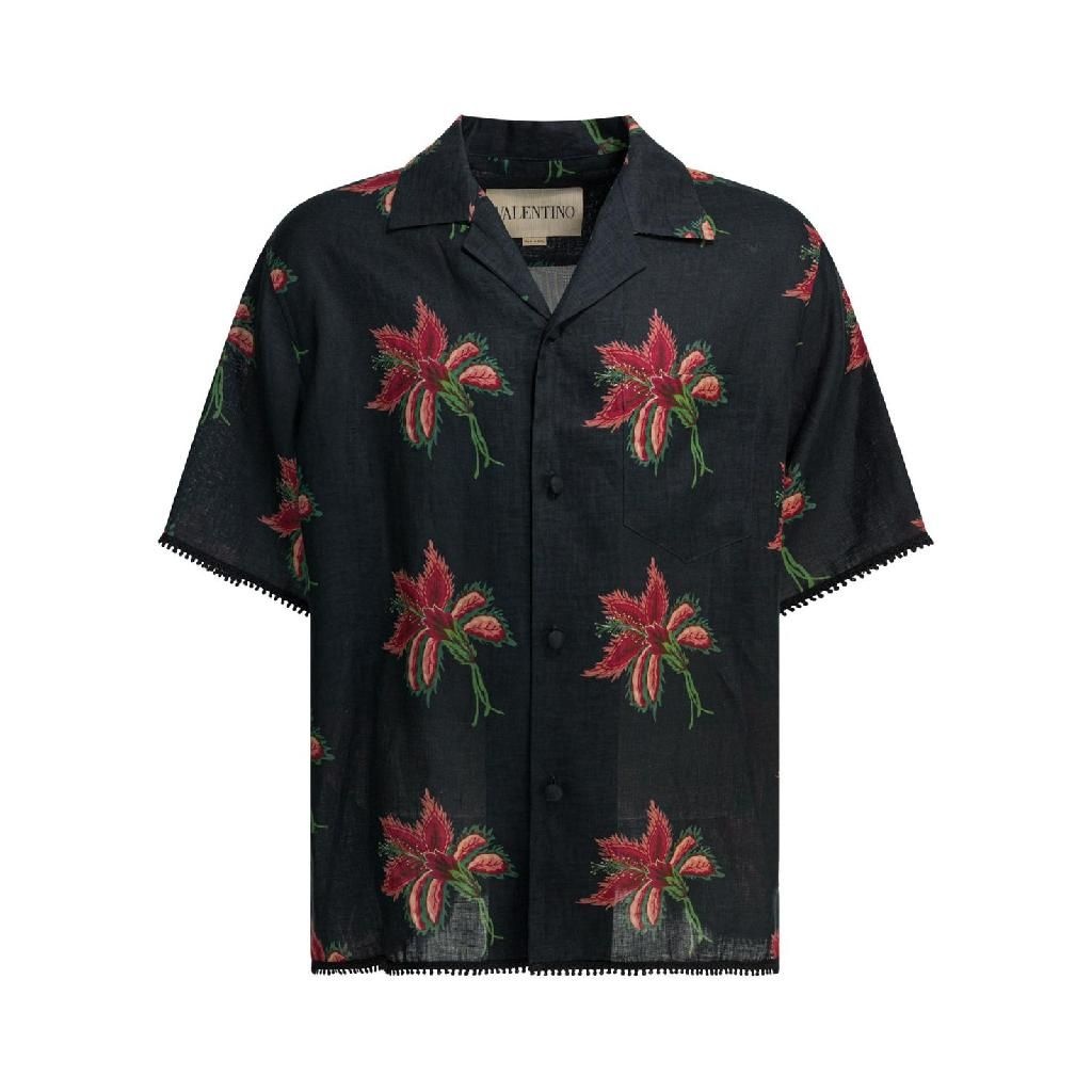발렌티노 [해외] 발렌티노  Papier Floral  casual shirt Black 8V3AAN11BA7D5Y [관부가세포함]
