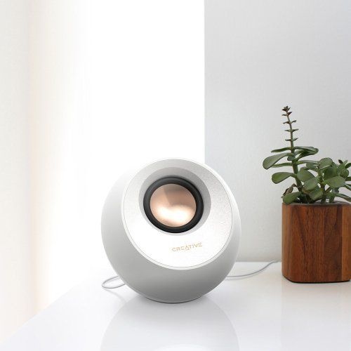 CREATIVE 매장정품 CREATIVE PEBBLE V3 화이트 (블루투스,USB,AUX 지원) 스피커