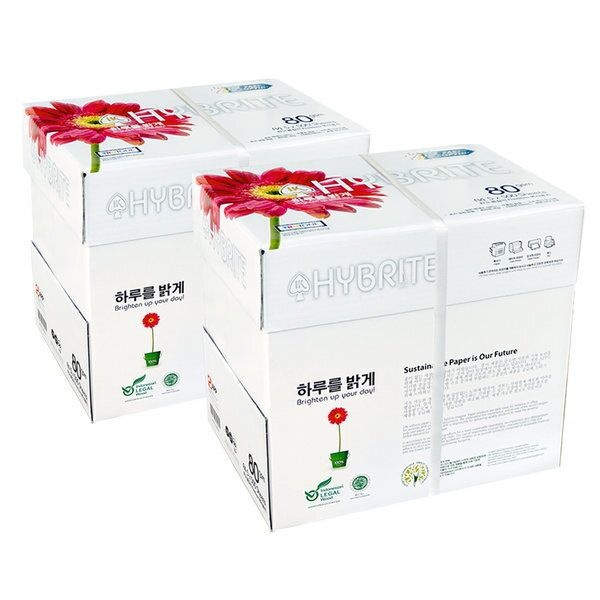 [하이브라이트] A4용지 80g 2500매 2박스 복사용지 LGA1