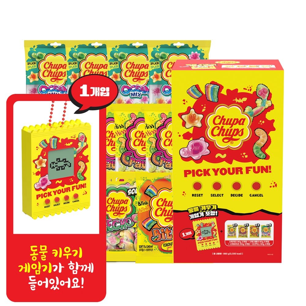 [츄파춥스][혜택가 12,860원] 농심 츄파춥스 동물키우기 게임기 기획팩 (사워게코3+사워바이츠3+오션믹스4+사워크롤러5) : 롯데ON
