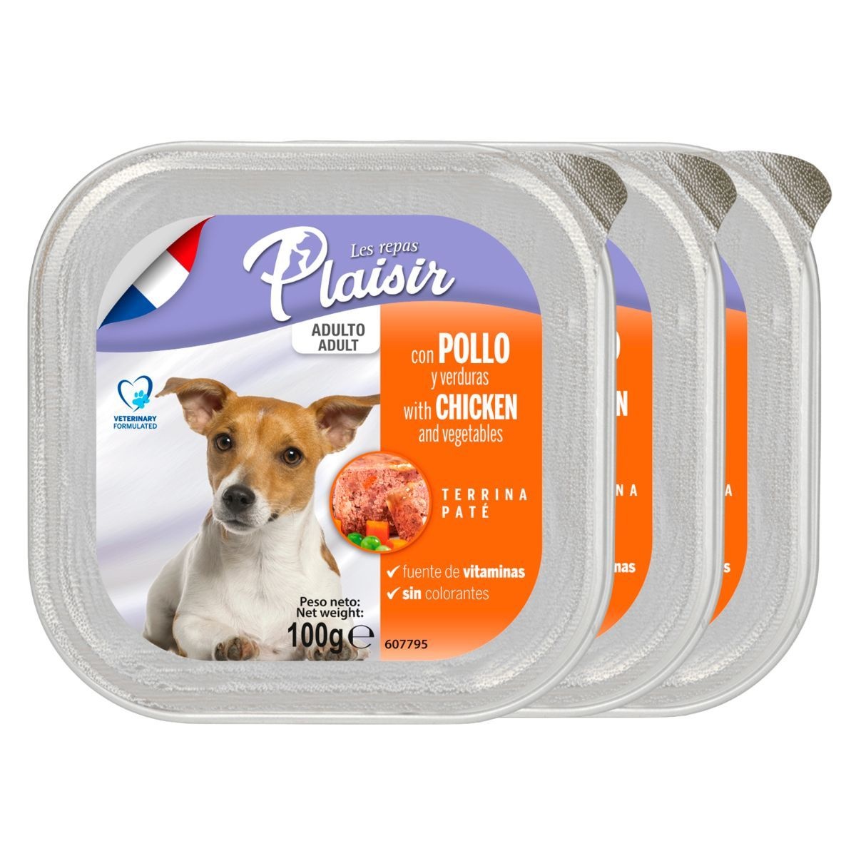 플레이저 영양간식 강아지캔 치킨 주식캔 야채 강아지 파테타입 100g 24개