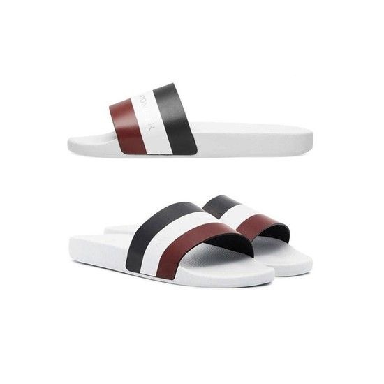 몽클레어(MONCLER) 15주년 바슬 BASILE 로고 삼색 슬리퍼 화이트 10138 00 07857 431