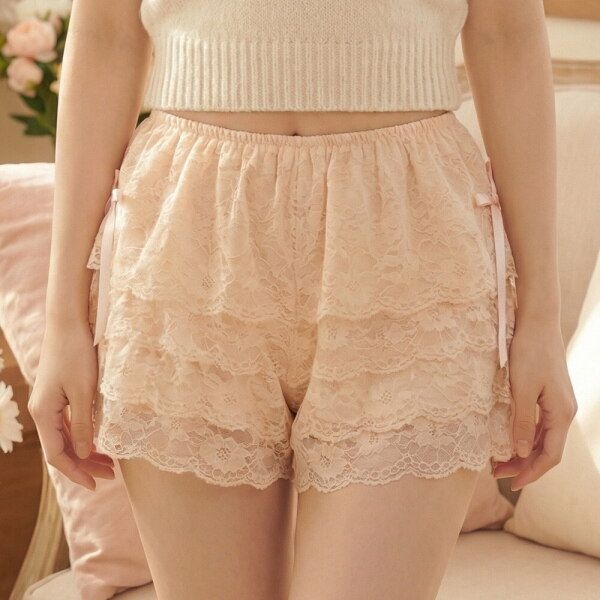 [기타 (패플)] [미미캐츠]미미캐츠 2매구성 캉캉 레이스 리본팬츠 이너 속바지 슬립바지 2매 MC310