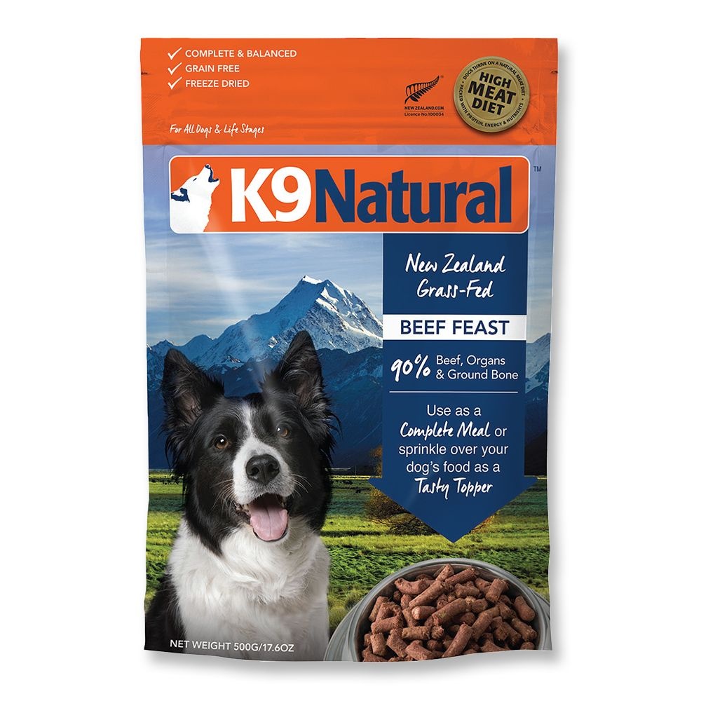 케이나인내추럴 성분최고 강아지사료 비프 내추럴 소고기 동결건조 K9 피스트 500g