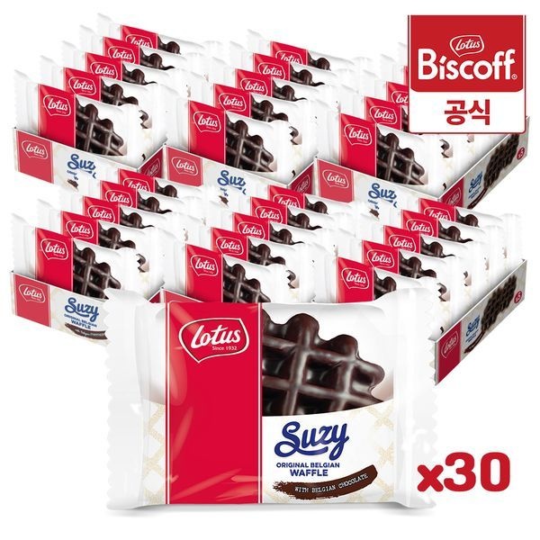 로투스 [보리보리]로투스 벨기에 와플 위드 초콜렛 57.5g x 30개 1박스 / 커피과자 수입 과자 벨지안와플 디저트