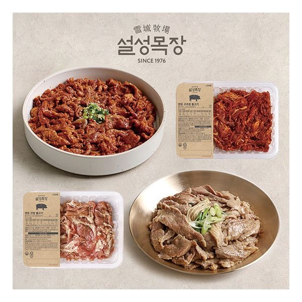 [설성식품][설성목장] 한돈 고추장 불고기 300g x 6팩, 간장 불고기 300 g x3팩 (총 9팩, 2.7kg)