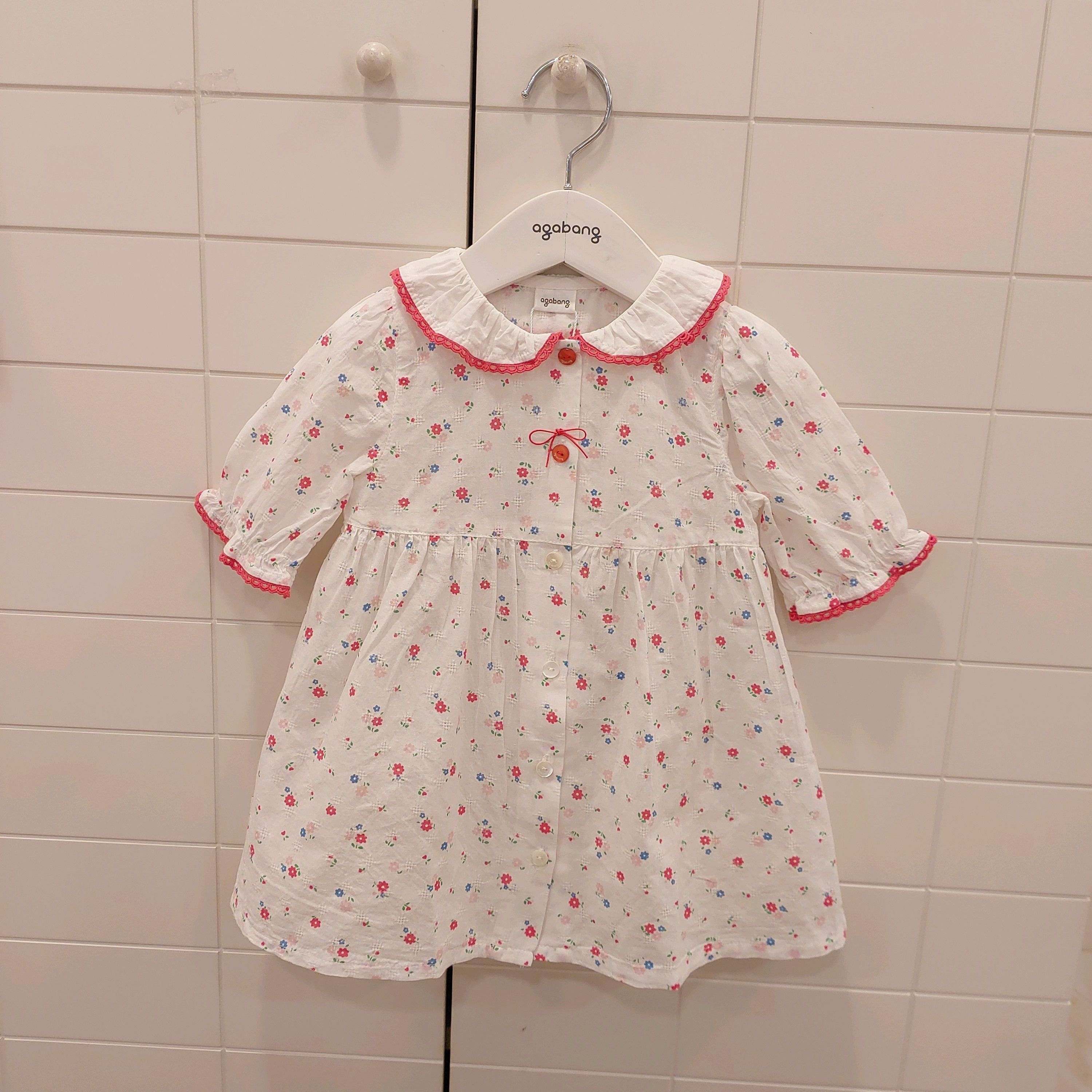 아가방 [아가방]NC청주점 26년여름신상 샤샤 플라워 7부 오픈 OP  01T324002 ECJ