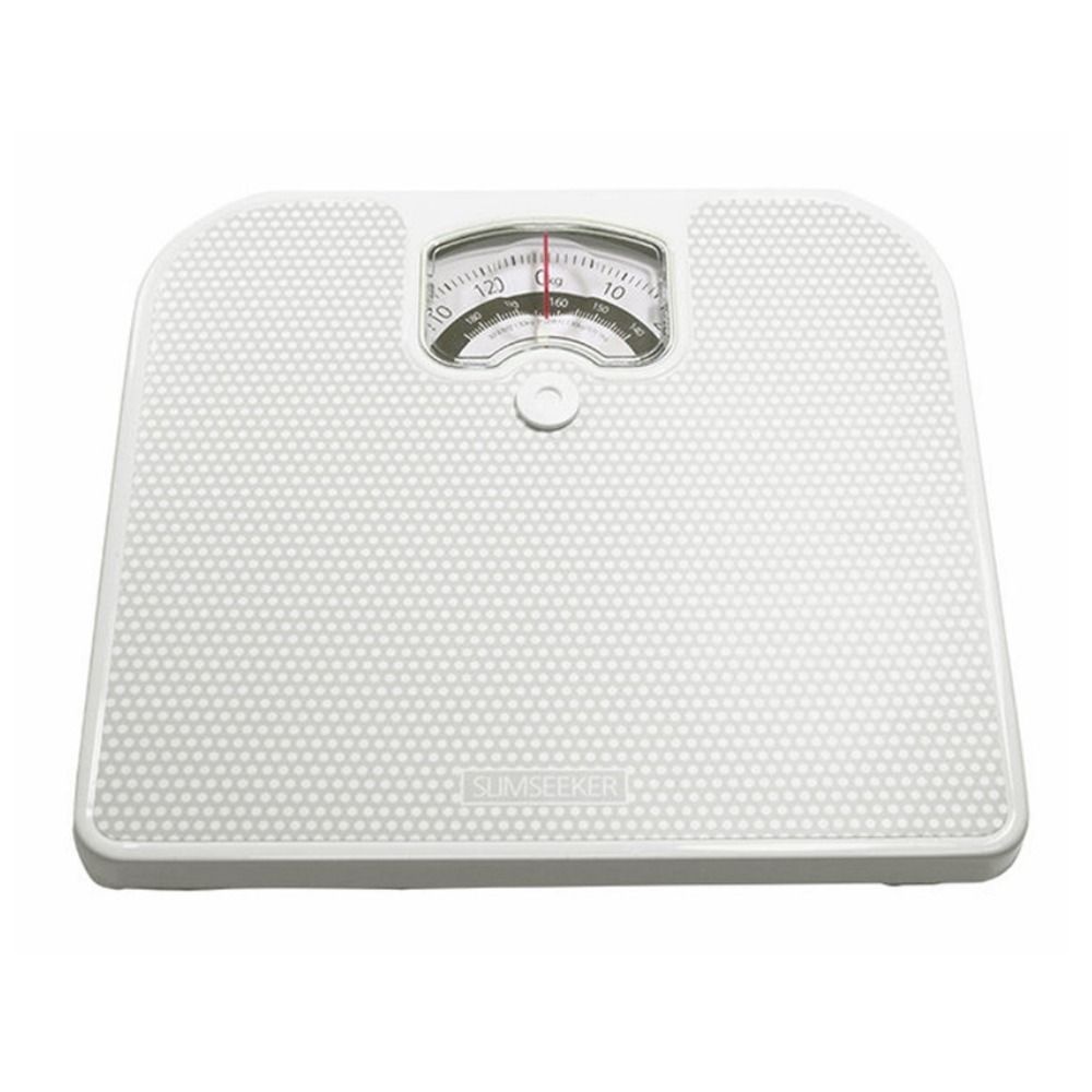 배터리 건전지없는 화이트 가정용 수동 바늘 눈금 기계식 튼튼한 아날로그 체중계 130kg 몸무게 저울 비만