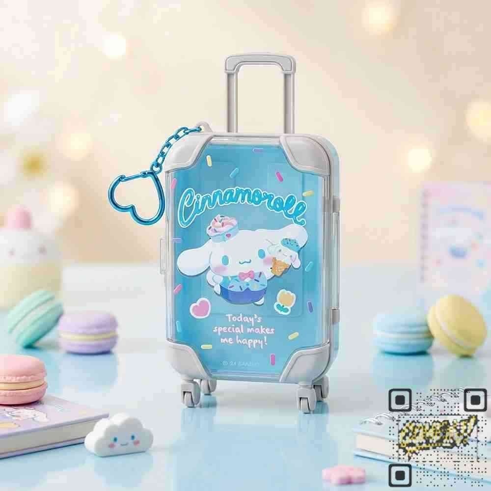 블루 미니 캐리어 키링 열쇠고리 동전지갑 백팩장식