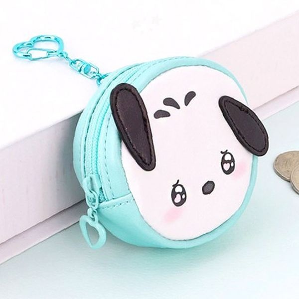 원형 동전 파우치 얼굴 캐릭터 장식 미니 고리 지퍼 소품 수납 열쇠 가방 지갑