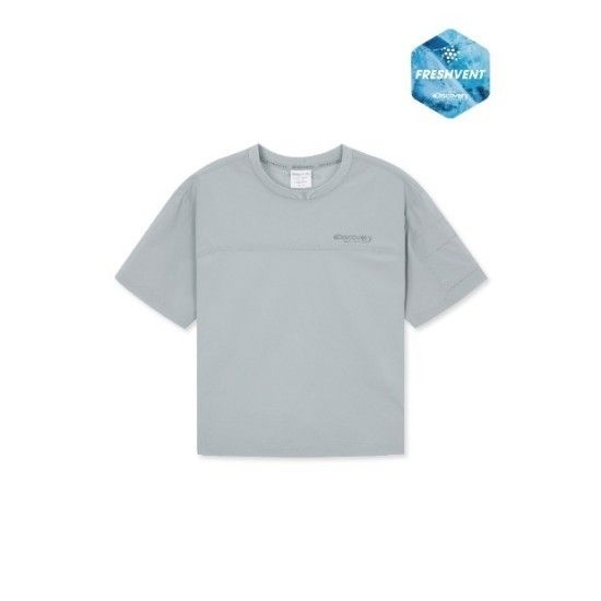 디스커버리키즈반팔티 AQS DKTR76053-GRL 키즈 프레시벤트 경량 우븐 소매 포켓 트레이닝 반팔티셔츠