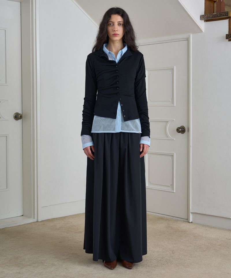 SYMMETRICPERCENT Flare Maxi Skirt / Black SW2E4SK01BK 3115018