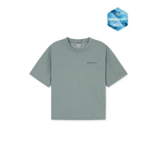 디스커버리 익스페디션 [디스커버리] 키즈반팔티 AQS DKTR76053-KAS 키즈 프레시벤트 경량 우븐 소매 포켓 트레이닝 반팔티셔츠