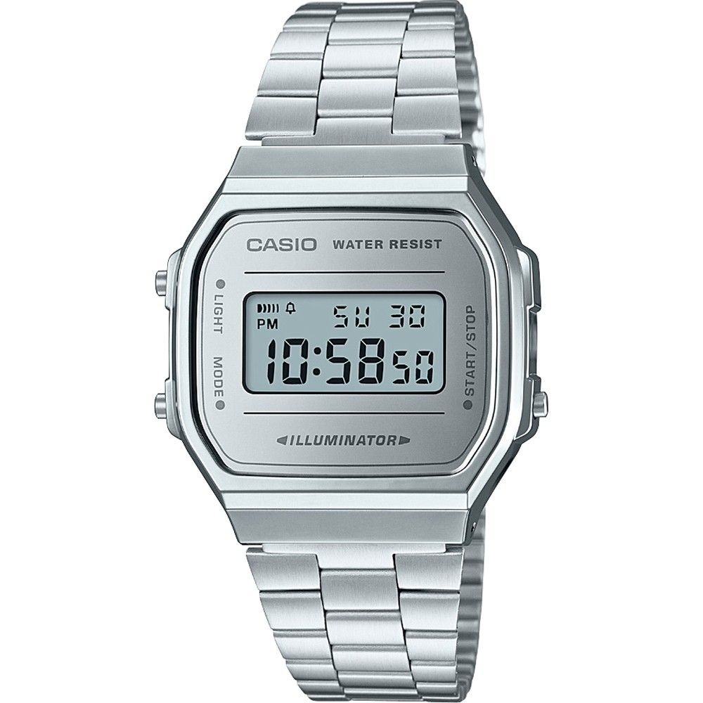[해외] 손목시계 CASIO A168WEM-7E 스테인리스 스틸 그레이 유니섹스 디지털 600252