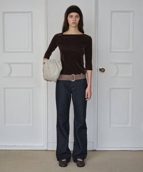 [해외] SYMMETRICPERCENT Straight-leg Non-fade Jeans / Indigo Blue