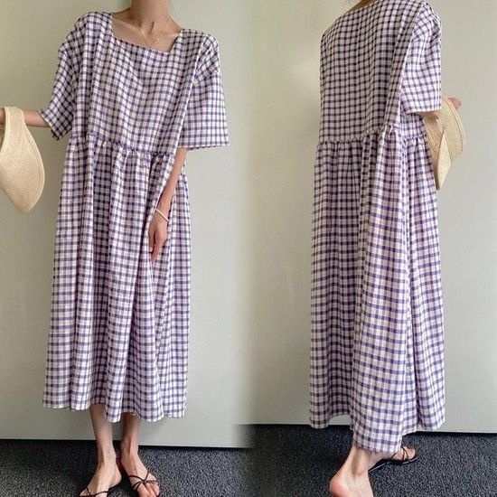 위쉬몰 TG 펌킨스퀘어체크원피스(P724H307) 빅사이즈 (10602483A)