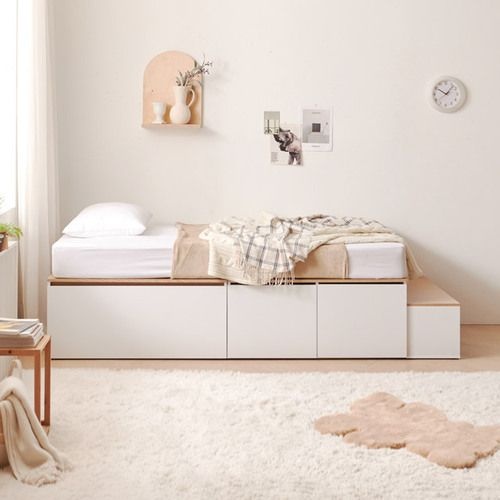 UnKnown C3824 무헤드 도어 대용량 수납침대 발판세트 Q