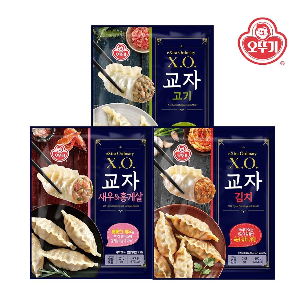 오뚜기_XO_교자(324GX2)+교자김치(360GX2)+새우홍게살(324GX2) 총6봉 만두