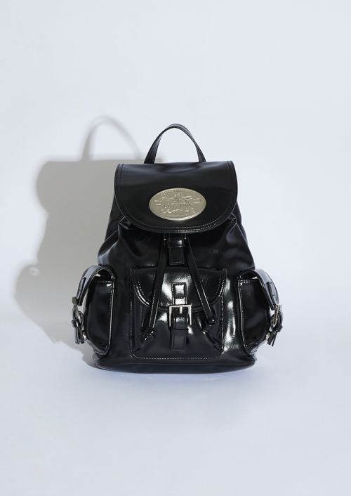 라츠유 Nostalgia chubby Backpack Leather Black