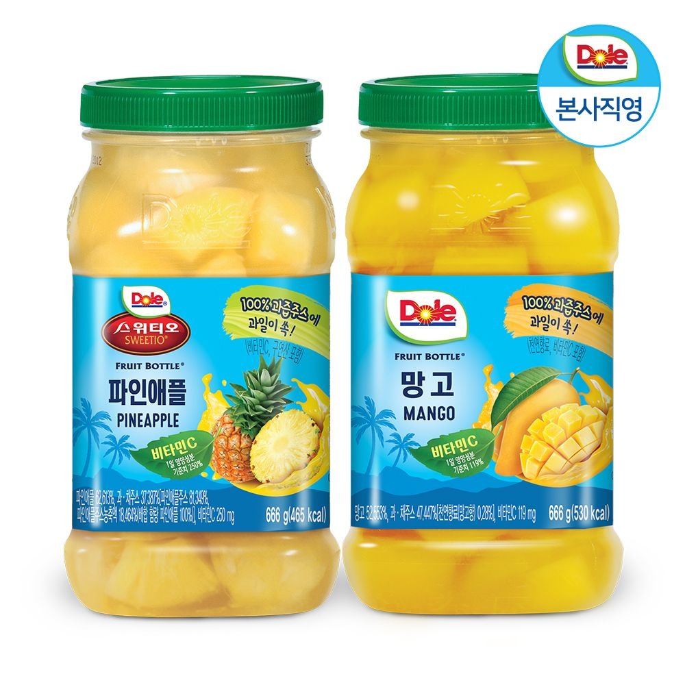 Dole 돌 후룻바틀 혼합 666g x 2개 (파인애플1망고1)