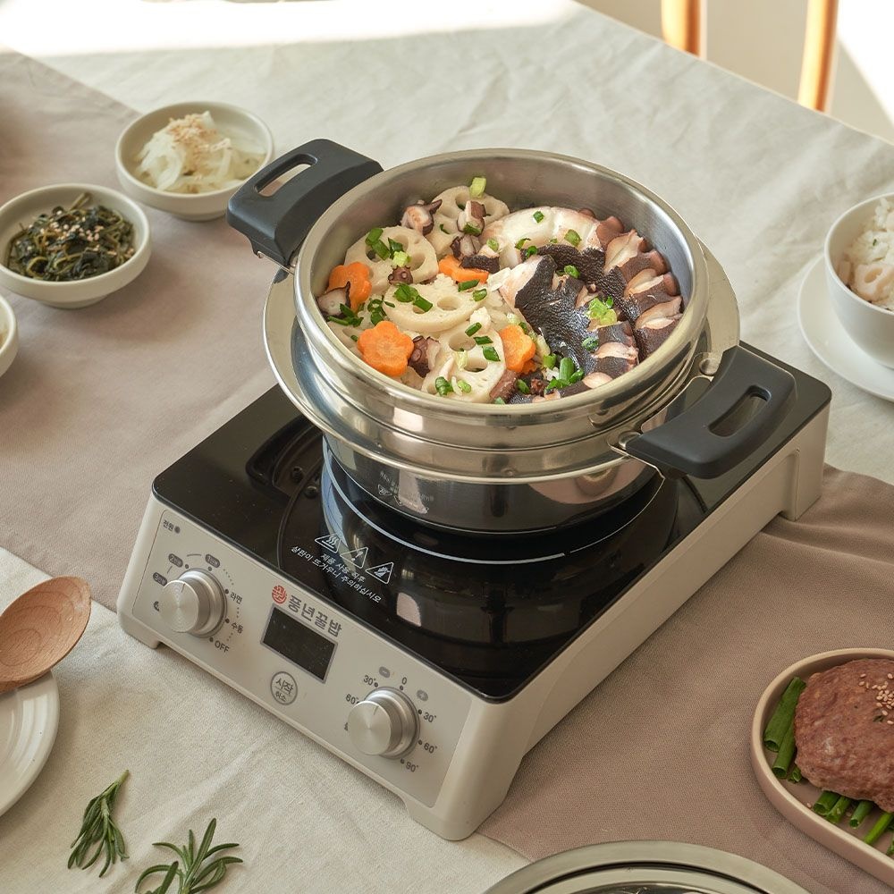 PN풍년 돌솥밥기계 풍년꿀밥 엣홈 S 디럭스SET(7종구성) 솥밥기계 3인용 압력밥솥