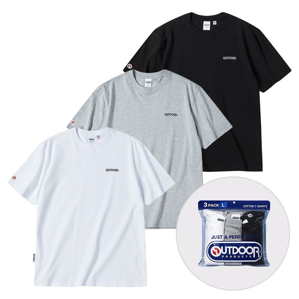 아웃도어 프로덕츠 공용 로고 3PACK 반팔 티셔츠 (WO336UCSSZ80)